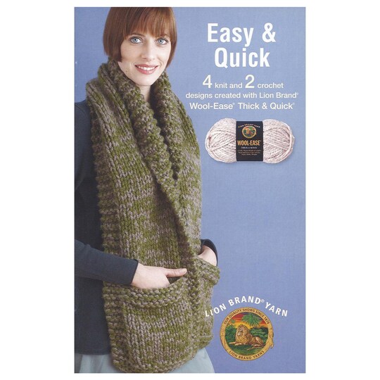 Leisure Arts; Leisure Arts Lion Brand Easy And Quick Knit Book, Knitting Books, Knitting Pattern Books, How To Knit, Patterns, Book, Books And Patterns; Category:Knitting & Crochet; Image:1